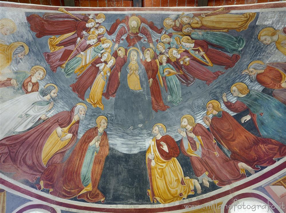 Momo (Novara) - Affreschi nel catino absidale dell'Oratorio di Santa Maria di Linduno